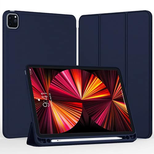 Apple iPad Pro Pro 11 2021 Leather Case Cover With Pencil Holder Apple iPad Pro Pro 11 2021 Leather Case Cover With Pencil Holder